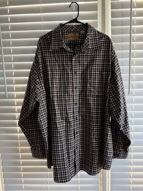 Roundtree & Yorke Gold Label Men’s Plaid Button-Down Shirt! 🖤🤎🤍 Size 3X